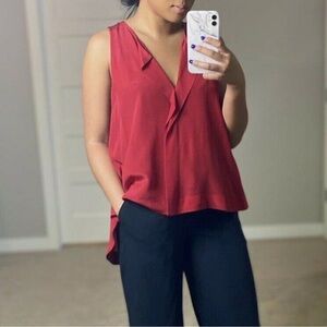 Alice + Olivia Red 100% Silk Top